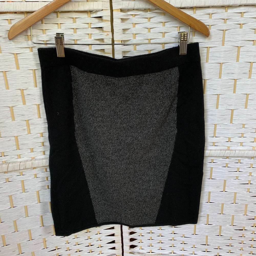 Cashmere Black and Grey Straight Skirt